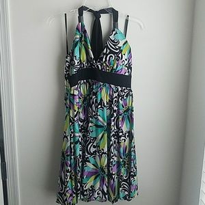 Candies dress with v neck halter and bubble hem